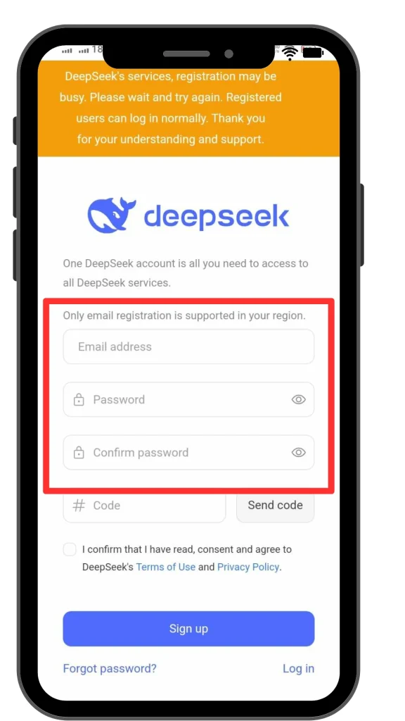 deepseek R1 signup