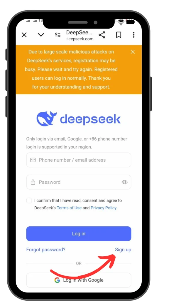 deepseek ai model signup